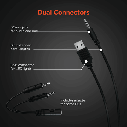 Stereo Headset – HyperGear V150 Over-Ear with Noise Reduction & LED Lights - GoTypical