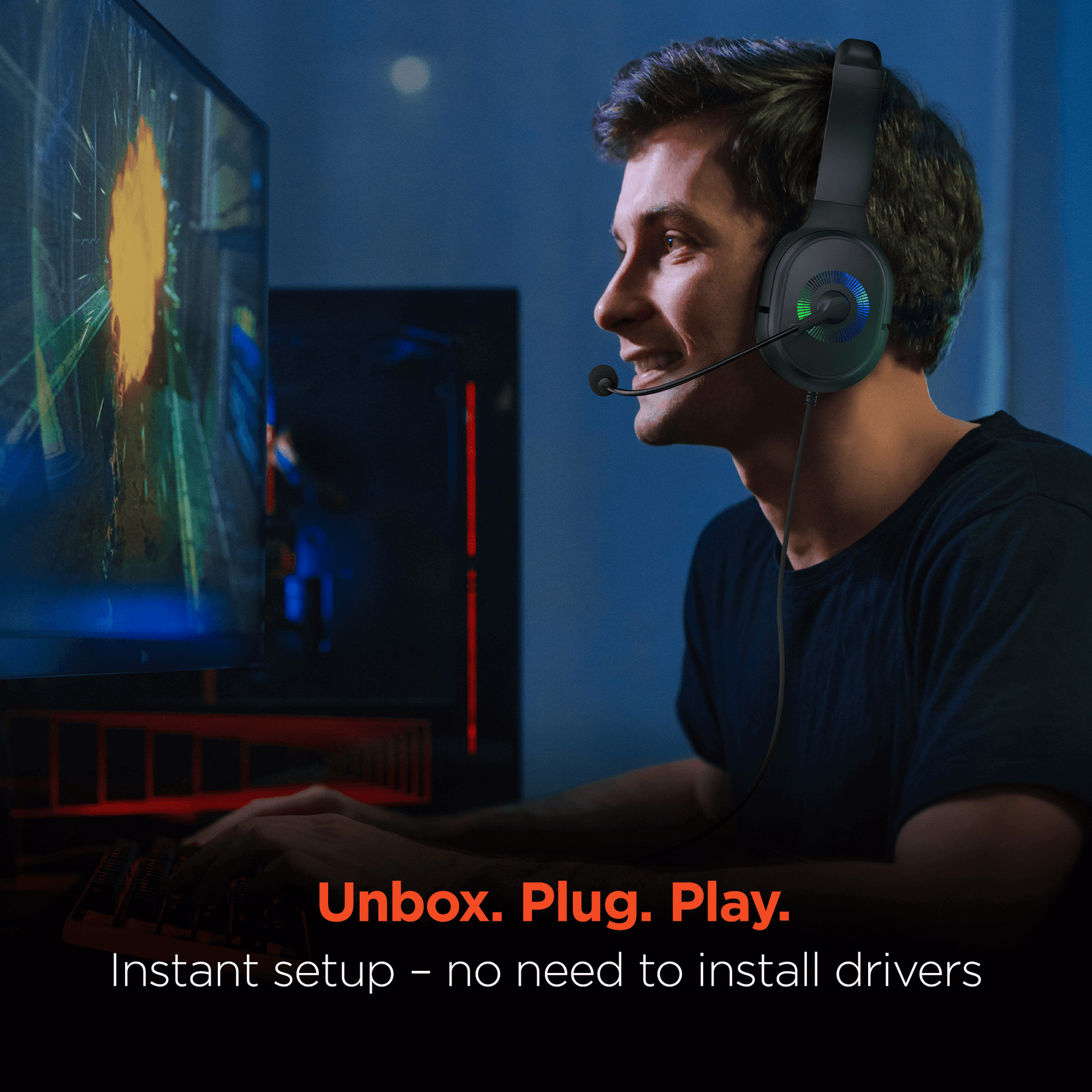 Stereo Headset – HyperGear V150 Over-Ear with Noise Reduction & LED Lights - GoTypical