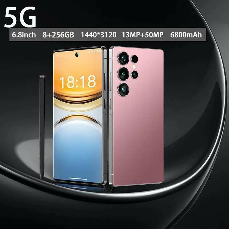 . I25 Ultra Android 14 Smartphone – 8GB RAM, 256GB Storage, Rose Gold - GoTypical