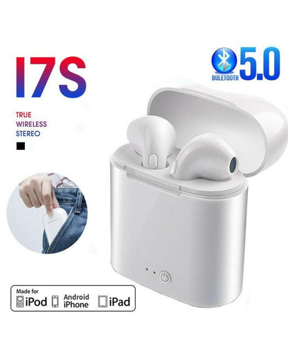i7s TWS Wireless Earbuds – Bluetooth 5.0 Sport Design with Charging Case White - GoTypical