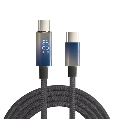 . 100W Type-C Fast Charging Cable – Invisible Digital Display, Woven Material - GoTypical
