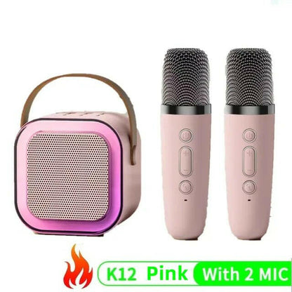 . K12 Wireless Bluetooth Karaoke Microphone Speaker – RGB LED Lights, White - GoTypical