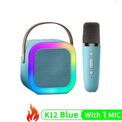 . K12 Wireless Bluetooth Karaoke Microphone Speaker – RGB LED Lights, White - GoTypical