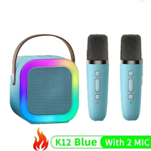 . K12 Wireless Bluetooth Karaoke Microphone Speaker – RGB LED Lights, White - GoTypical