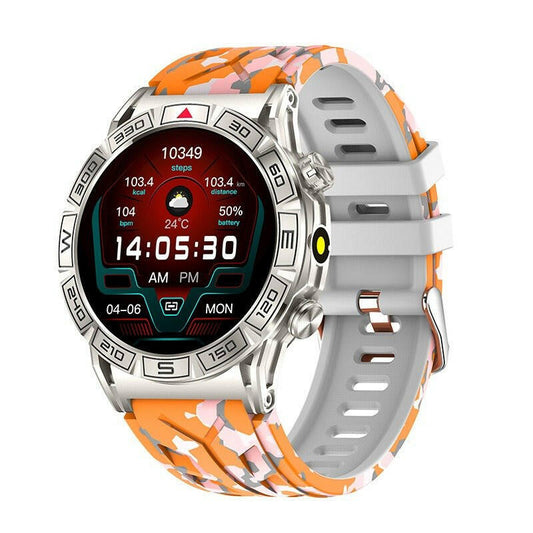 . KC80 Smartwatch – HD AMOLED Display, Orange Camouflage - GoTypical