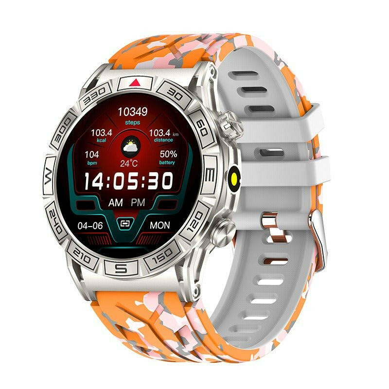 . KC80 Smartwatch – HD AMOLED Display, Orange Camouflage - GoTypical