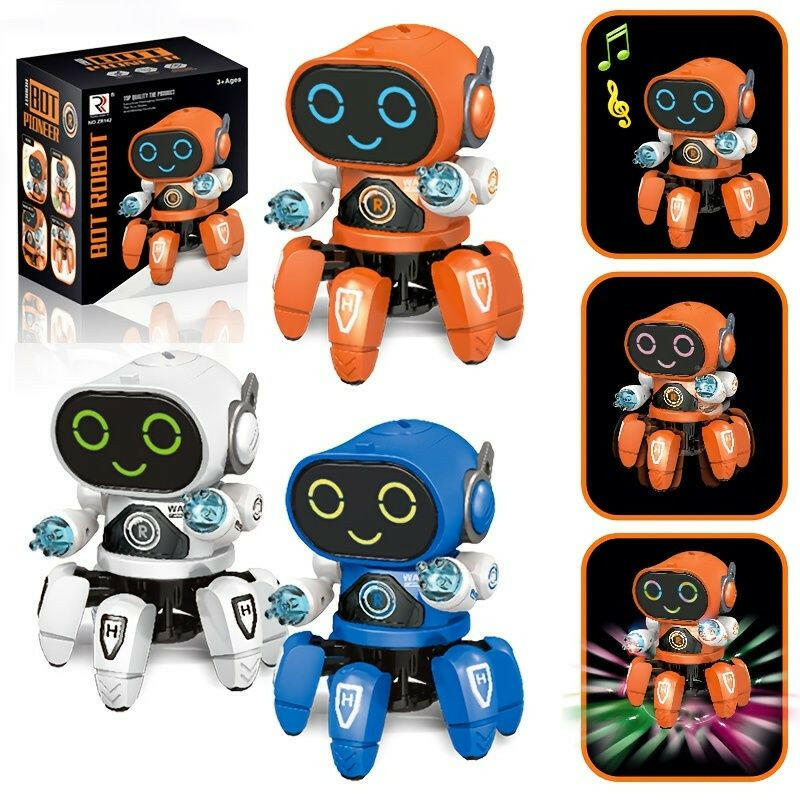 Kids Electric Robot Toy – 6-Claws LED Light Musical Dancing Robot - GoTypical