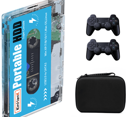 Kinhand 500G HDD Portable External Hard Drive Disk 55000 Retro Games For PSP/SEGA SATURN/Wii Gaming Card for Computer Laptop - GoTypical