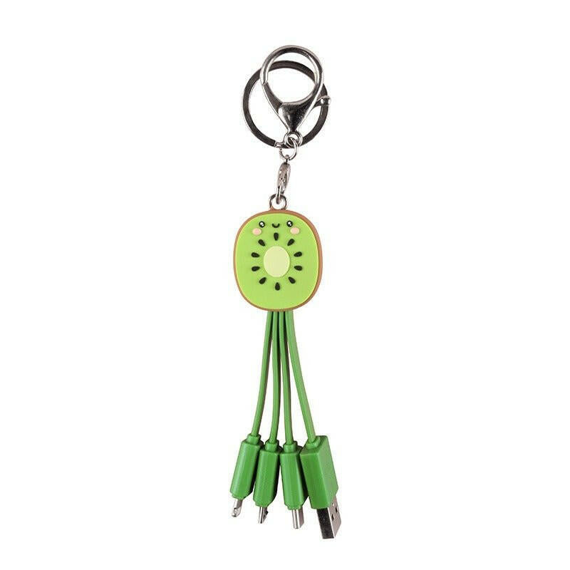 . 3-in-1 Universal Charging Cable – Kiwi Fruit Smile Keychain - GoTypical