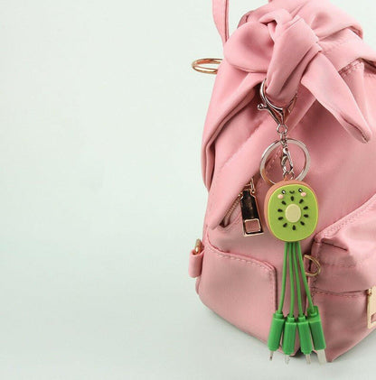 . 3-in-1 Universal Charging Cable – Kiwi Fruit Smile Keychain - GoTypical