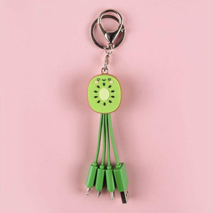 . 3-in-1 Universal Charging Cable – Kiwi Fruit Smile Keychain - GoTypical