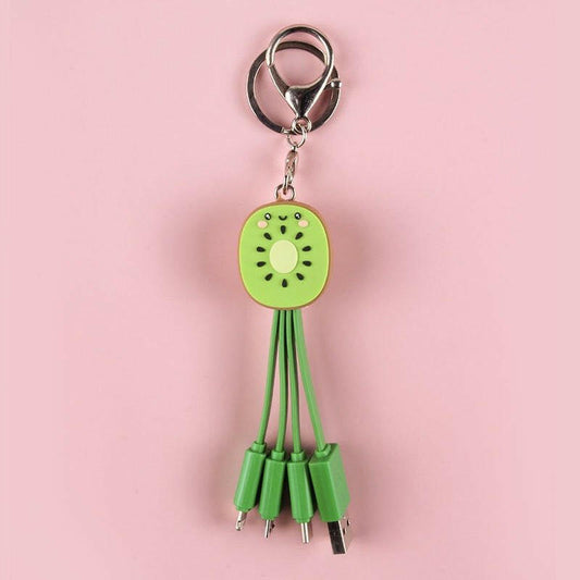 . 3-in-1 Universal Charging Cable – Kiwi Fruit Smile Keychain - GoTypical