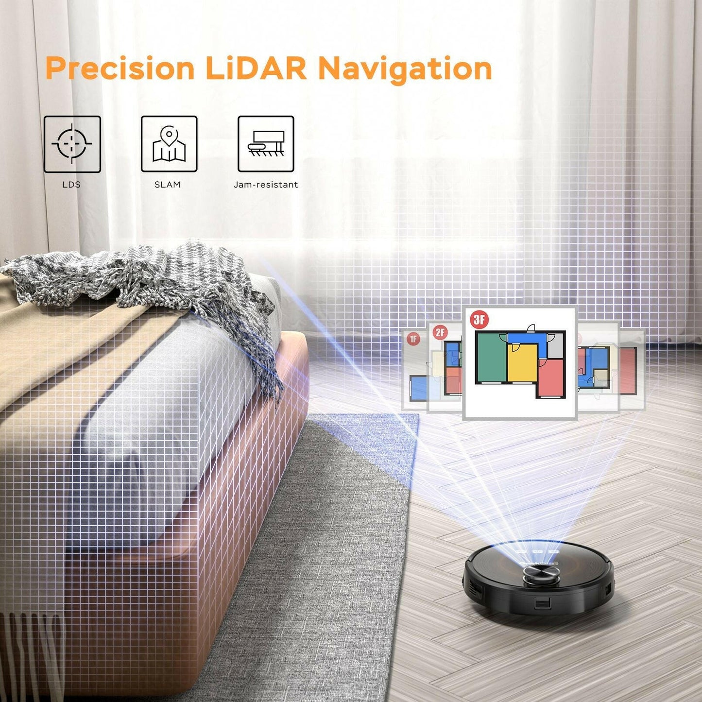 L8 Robot Vacuum Cleaner – Wi-Fi Connected LDS Navigation 2700PA Suction - GoTypical
