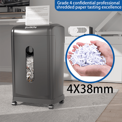 Large Capacity Heavy Duty Document Shredder 19 - Sheet Cross - Cut Paper/Credit Card Shredder with 7.93 Gallon Pullout Wastebasket & 4 Castor - GoTypical