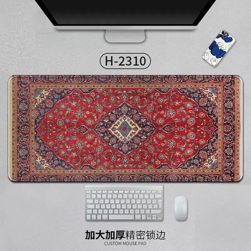 Large Persian Mouse Pad Office Carpet MousePad Natural Rubber Lockedge Anti Slip Desk Mat Laptop Office Game Accessories Pad - GoTypical