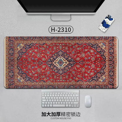 Large Persian Mouse Pad Office Carpet MousePad Natural Rubber Lockedge Anti Slip Desk Mat Laptop Office Game Accessories Pad - GoTypical