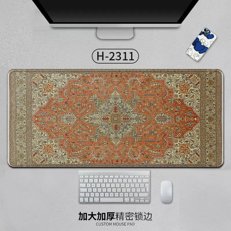 Large Persian Mouse Pad Office Carpet MousePad Natural Rubber Lockedge Anti Slip Desk Mat Laptop Office Game Accessories Pad - GoTypical