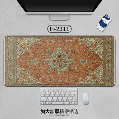 Large Persian Mouse Pad Office Carpet MousePad Natural Rubber Lockedge Anti Slip Desk Mat Laptop Office Game Accessories Pad - GoTypical