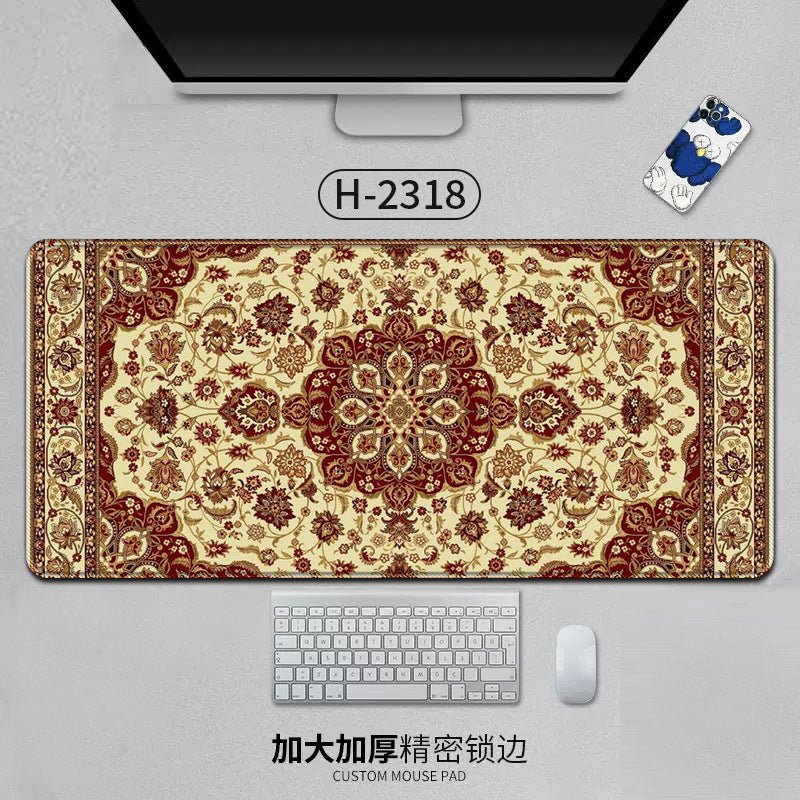 Large Persian Mouse Pad Office Carpet MousePad Natural Rubber Lockedge Anti Slip Desk Mat Laptop Office Game Accessories Pad - GoTypical
