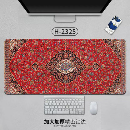 Large Persian Mouse Pad Office Carpet MousePad Natural Rubber Lockedge Anti Slip Desk Mat Laptop Office Game Accessories Pad - GoTypical