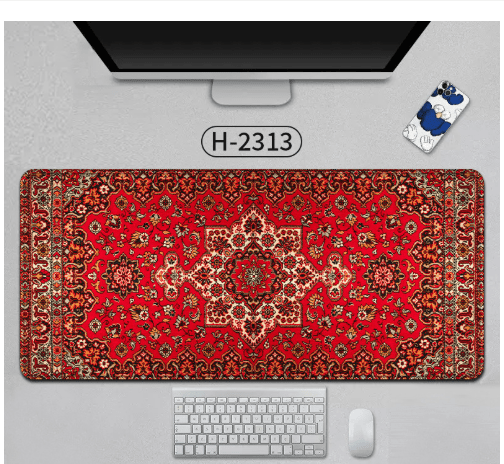 Large Persian Mouse Pad Office Carpet MousePad Natural Rubber Lockedge Anti Slip Desk Mat Laptop Office Game Accessories Pad - GoTypical