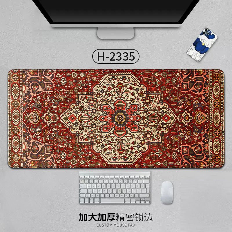 Large Persian Mouse Pad Office Carpet MousePad Natural Rubber Lockedge Anti Slip Desk Mat Laptop Office Game Accessories Pad - GoTypical