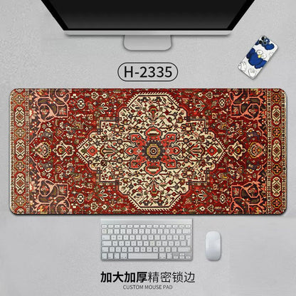 Large Persian Mouse Pad Office Carpet MousePad Natural Rubber Lockedge Anti Slip Desk Mat Laptop Office Game Accessories Pad - GoTypical