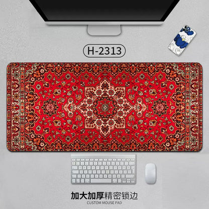 Large Persian Mouse Pad Office Carpet MousePad Natural Rubber Lockedge Anti Slip Desk Mat Laptop Office Game Accessories Pad - GoTypical