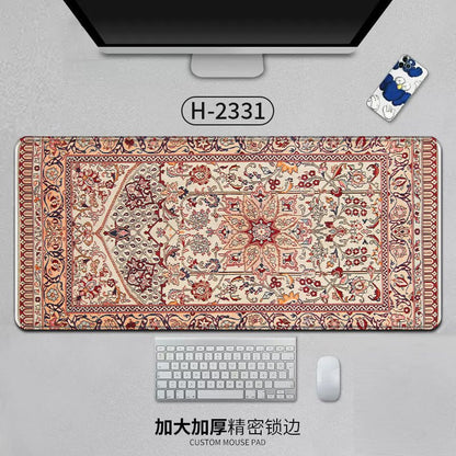 Large Persian Mouse Pad Office Carpet MousePad Natural Rubber Lockedge Anti Slip Desk Mat Laptop Office Game Accessories Pad - GoTypical