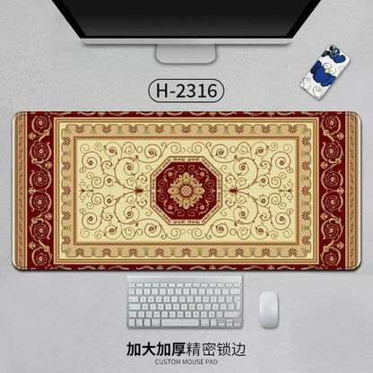 Large Persian Mouse Pad Office Carpet MousePad Natural Rubber Lockedge Anti Slip Desk Mat Laptop Office Game Accessories Pad - GoTypical