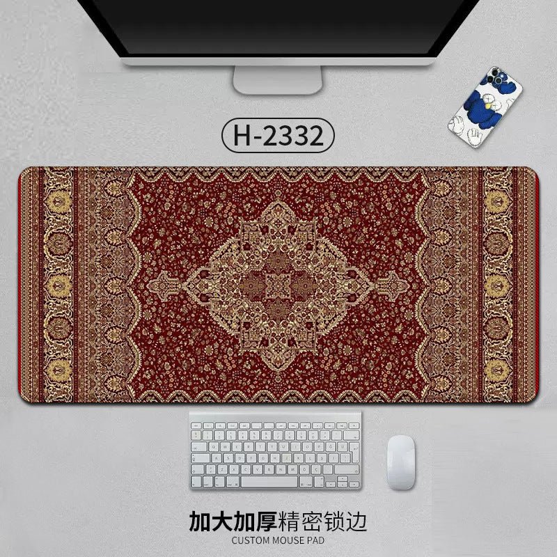 Large Persian Mouse Pad Office Carpet MousePad Natural Rubber Lockedge Anti Slip Desk Mat Laptop Office Game Accessories Pad - GoTypical
