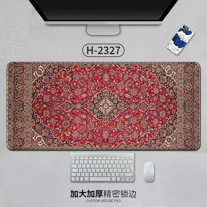 Large Persian Mouse Pad Office Carpet MousePad Natural Rubber Lockedge Anti Slip Desk Mat Laptop Office Game Accessories Pad - GoTypical