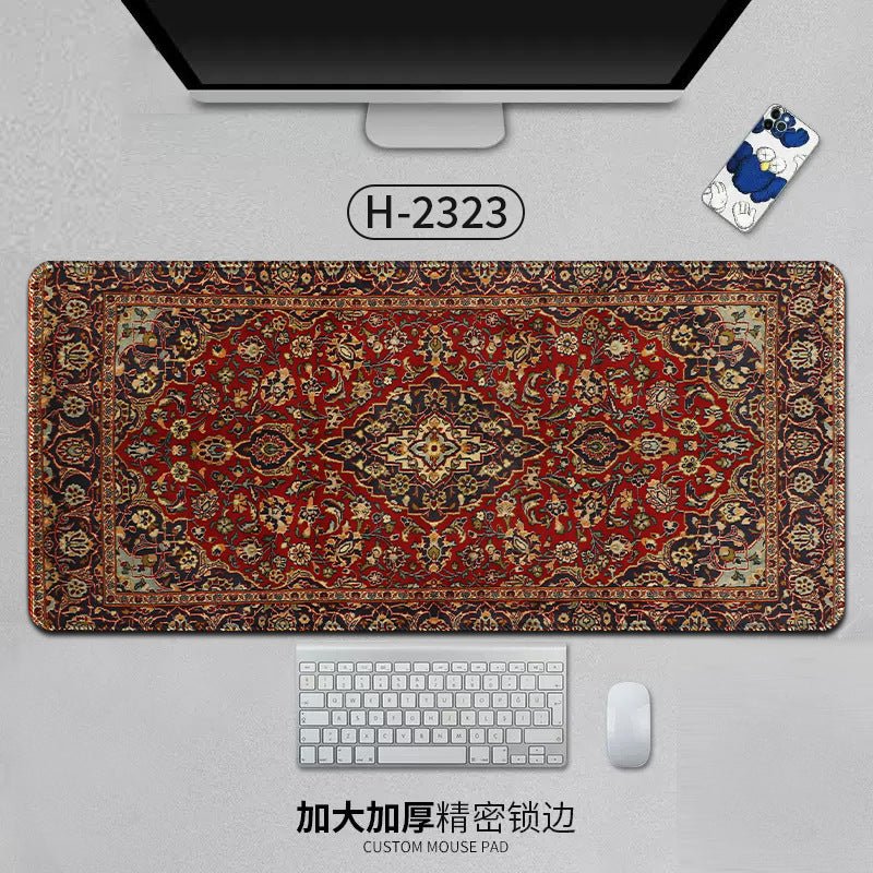 Large Persian Mouse Pad Office Carpet MousePad Natural Rubber Lockedge Anti Slip Desk Mat Laptop Office Game Accessories Pad - GoTypical