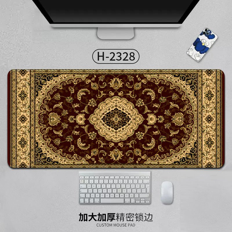 Large Persian Mouse Pad Office Carpet MousePad Natural Rubber Lockedge Anti Slip Desk Mat Laptop Office Game Accessories Pad - GoTypical