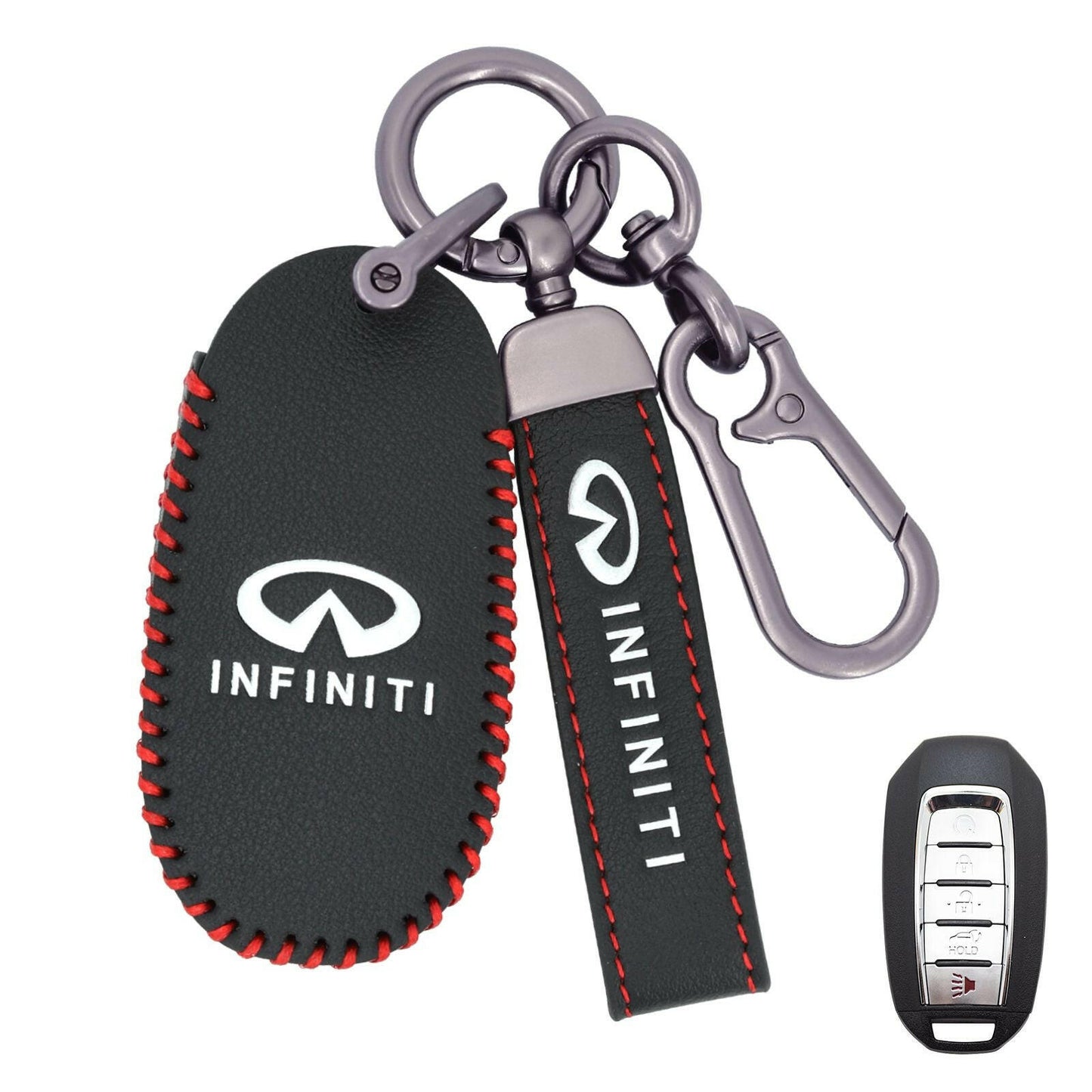Leather Key Fob Case for Infiniti 5-Button – Keychain Included - GoTypical