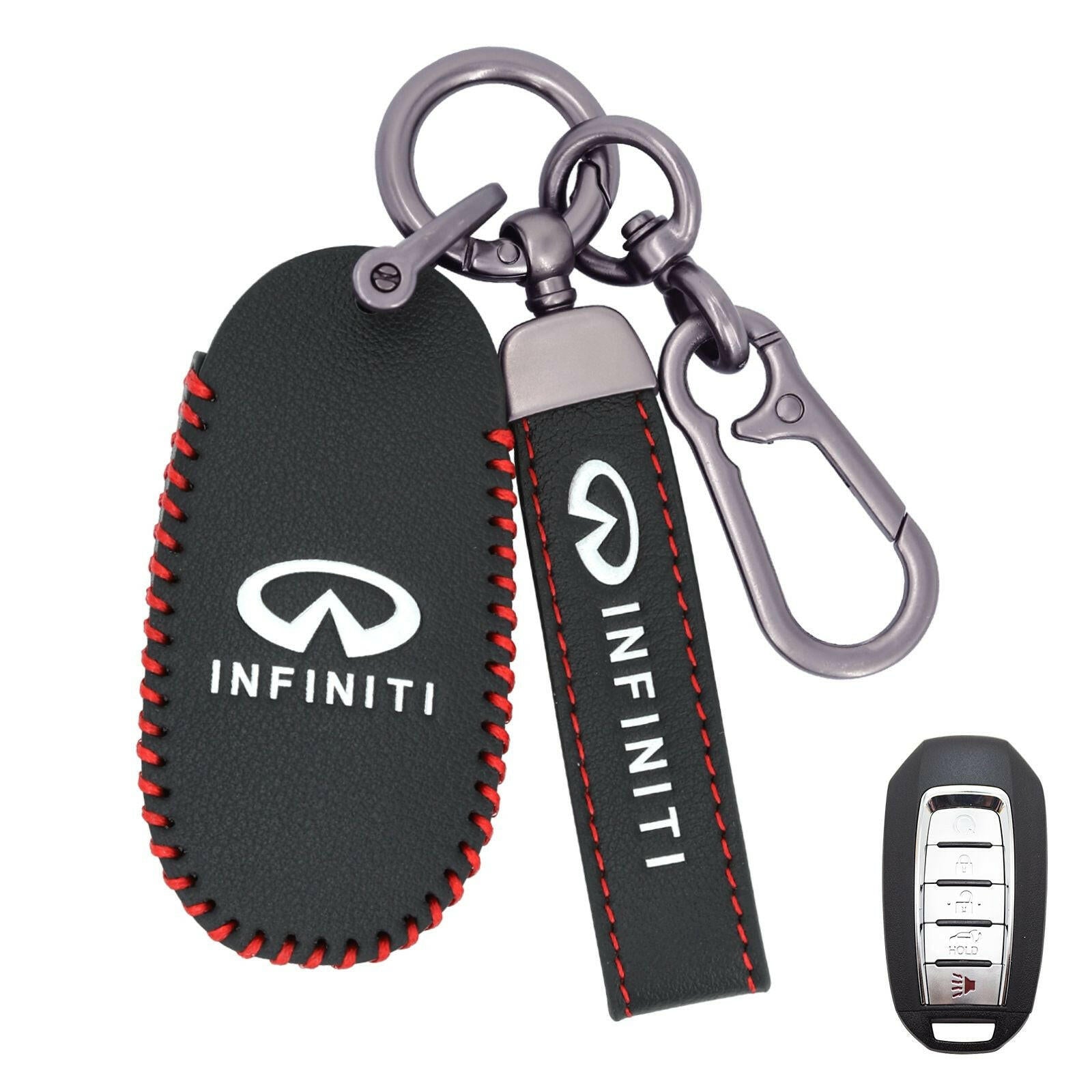 Leather Key Fob Case for Infiniti 5-Button – Keychain Included - GoTypical