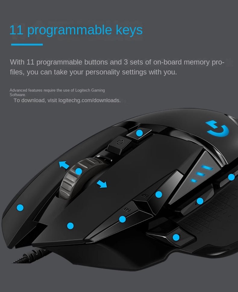 Logitech G502 Hero Wired Gaming Mouse – RGB Backlight | 25600 DPI - GoTypical