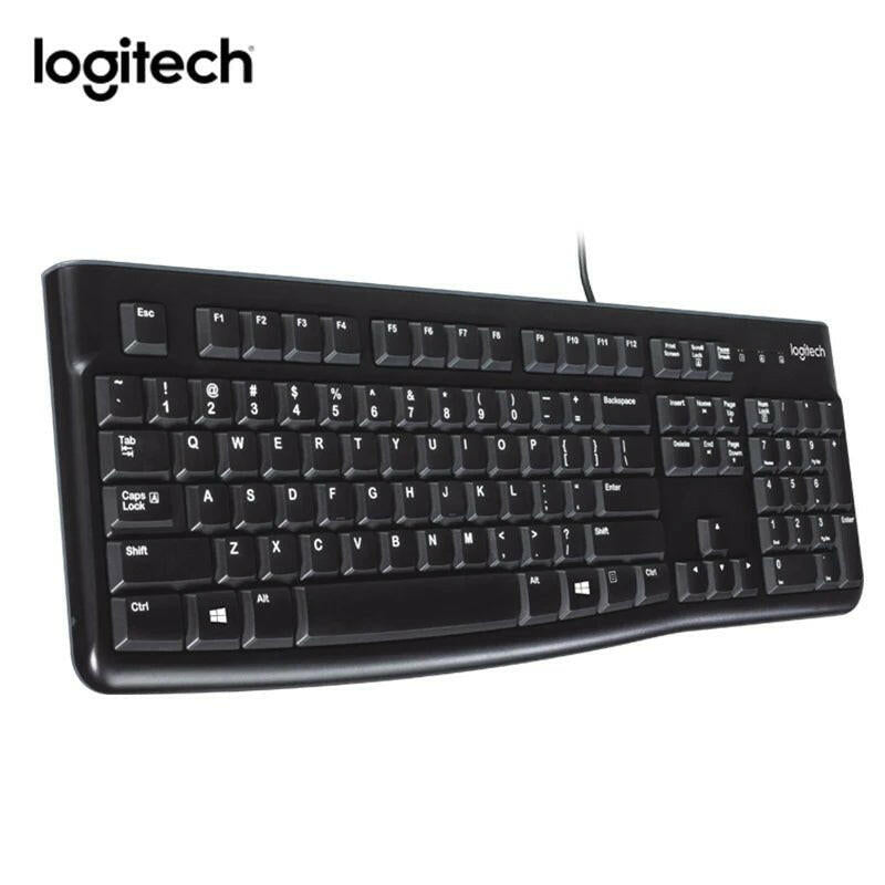 Logitech K120 Wired USB Keyboard – Black Waterproof Office Desktop - GoTypical