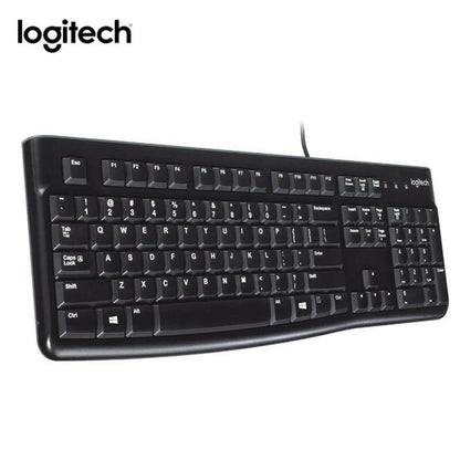 Logitech K120 Wired USB Keyboard – Black Waterproof Office Desktop - GoTypical