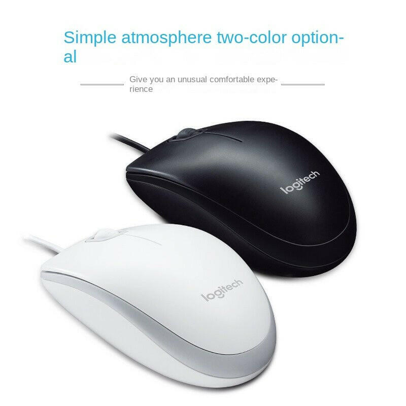 Logitech M100r Wired USB Optical Mouse – Black or White, 1000 DPI - GoTypical