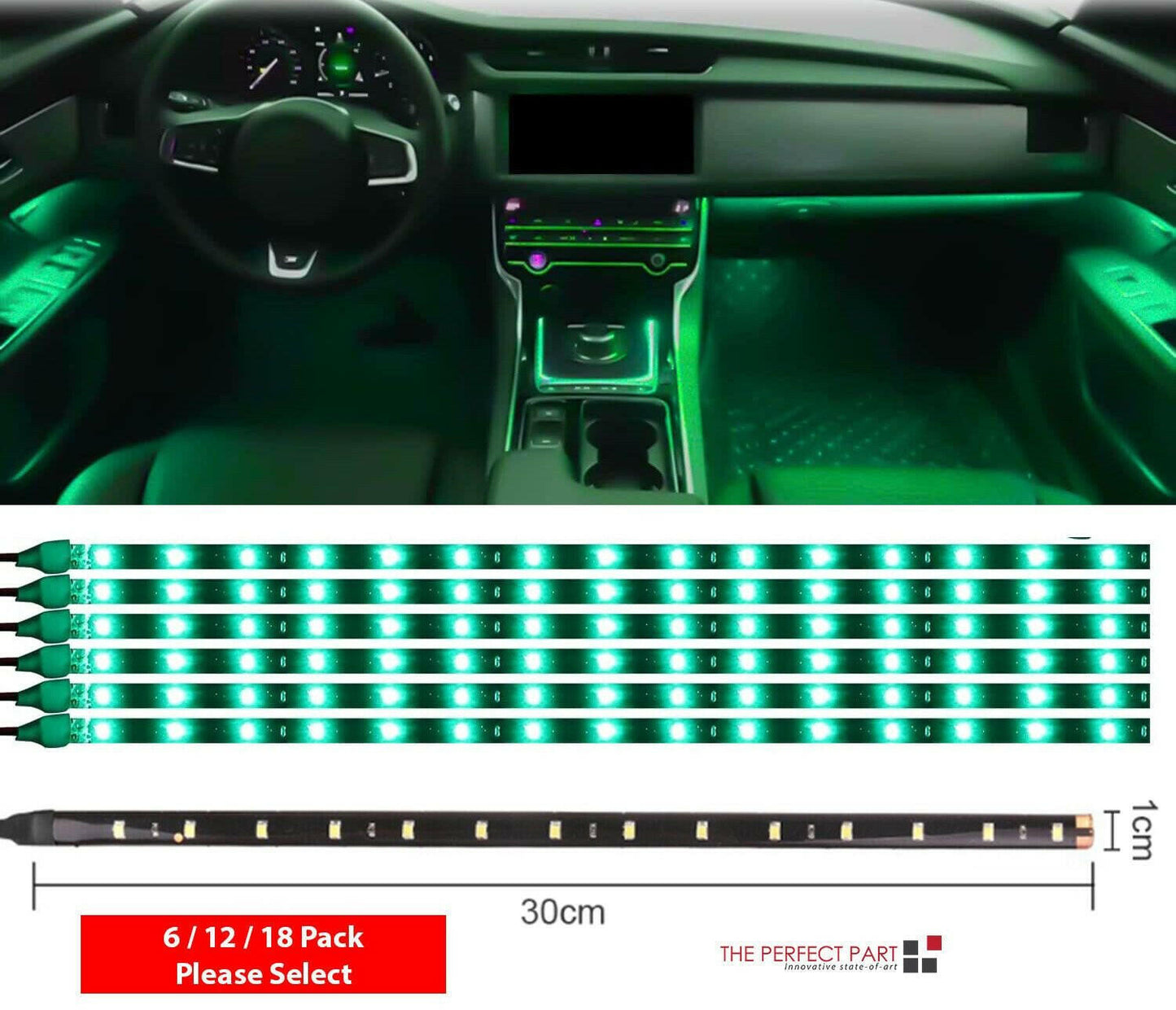 Waterproof 12V LED Strip Underbody Light – Car Motorcycle 18-Pack - GoTypical