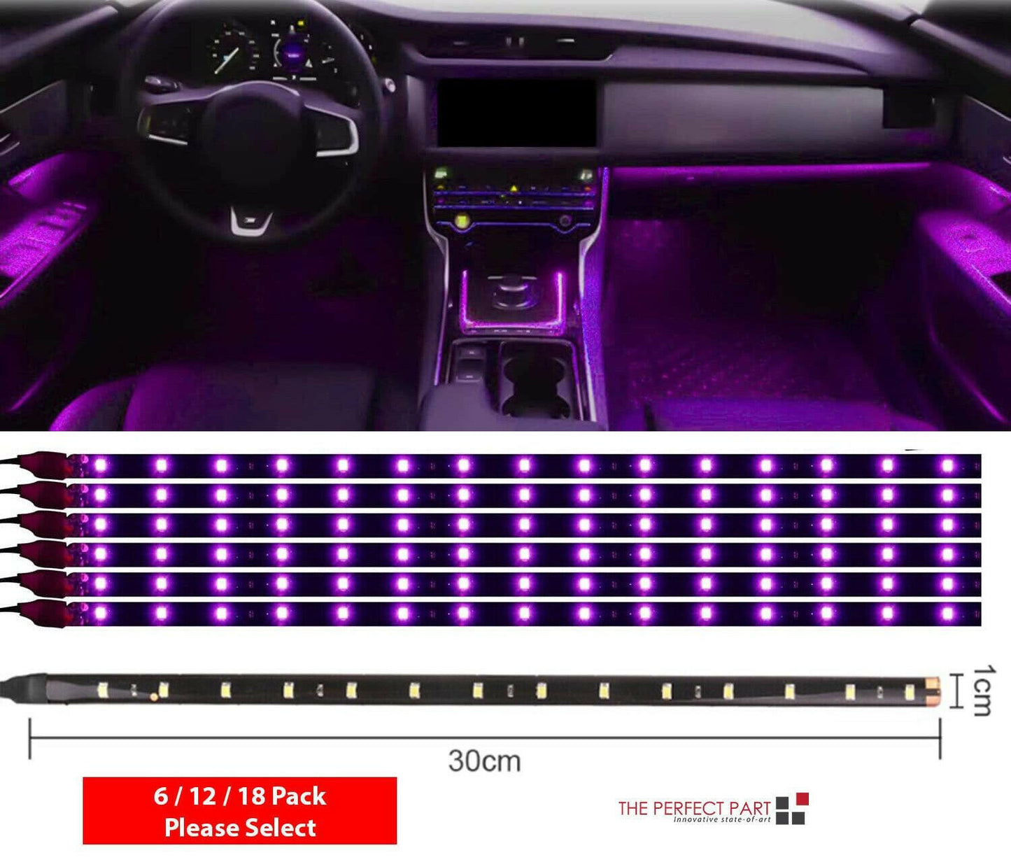 Waterproof 12V LED Strip Underbody Light – Car Motorcycle 18-Pack - GoTypical