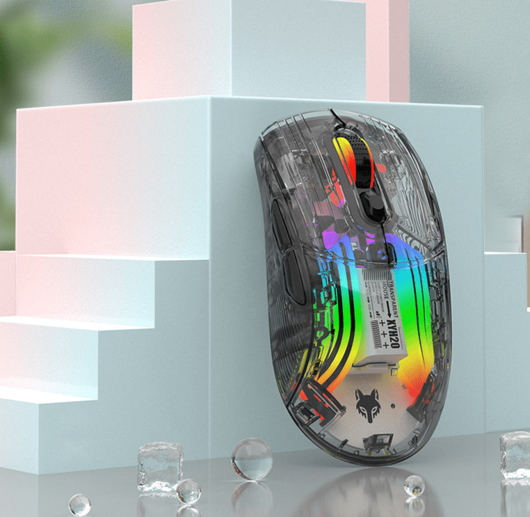 . RGB Mechanical Gaming Mouse – Transparent Wireless Bluetooth Silent - GoTypical