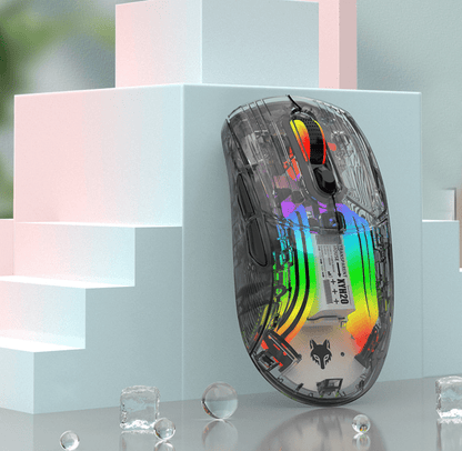 . RGB Mechanical Gaming Mouse – Transparent Wireless Bluetooth Silent - GoTypical