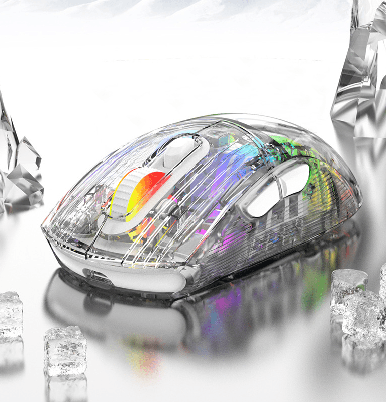. RGB Mechanical Gaming Mouse – Transparent Wireless Bluetooth Silent - GoTypical