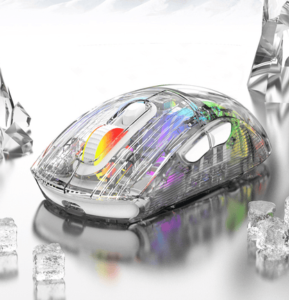 . RGB Mechanical Gaming Mouse – Transparent Wireless Bluetooth Silent - GoTypical