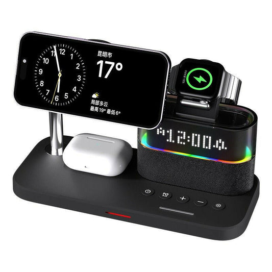 Magnetic 3-in-1 Wireless Charger with Clock – iPhone Apple Watch AirPods - GoTypical