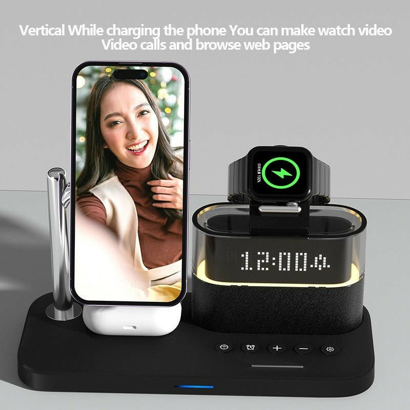Magnetic 3-in-1 Wireless Charger with Clock – iPhone Apple Watch AirPods - GoTypical
