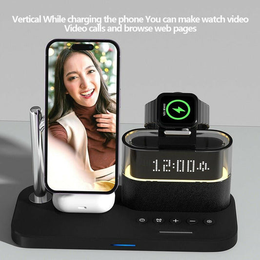 Magnetic 3-in-1 Wireless Charger with Clock – iPhone Apple Watch AirPods - GoTypical