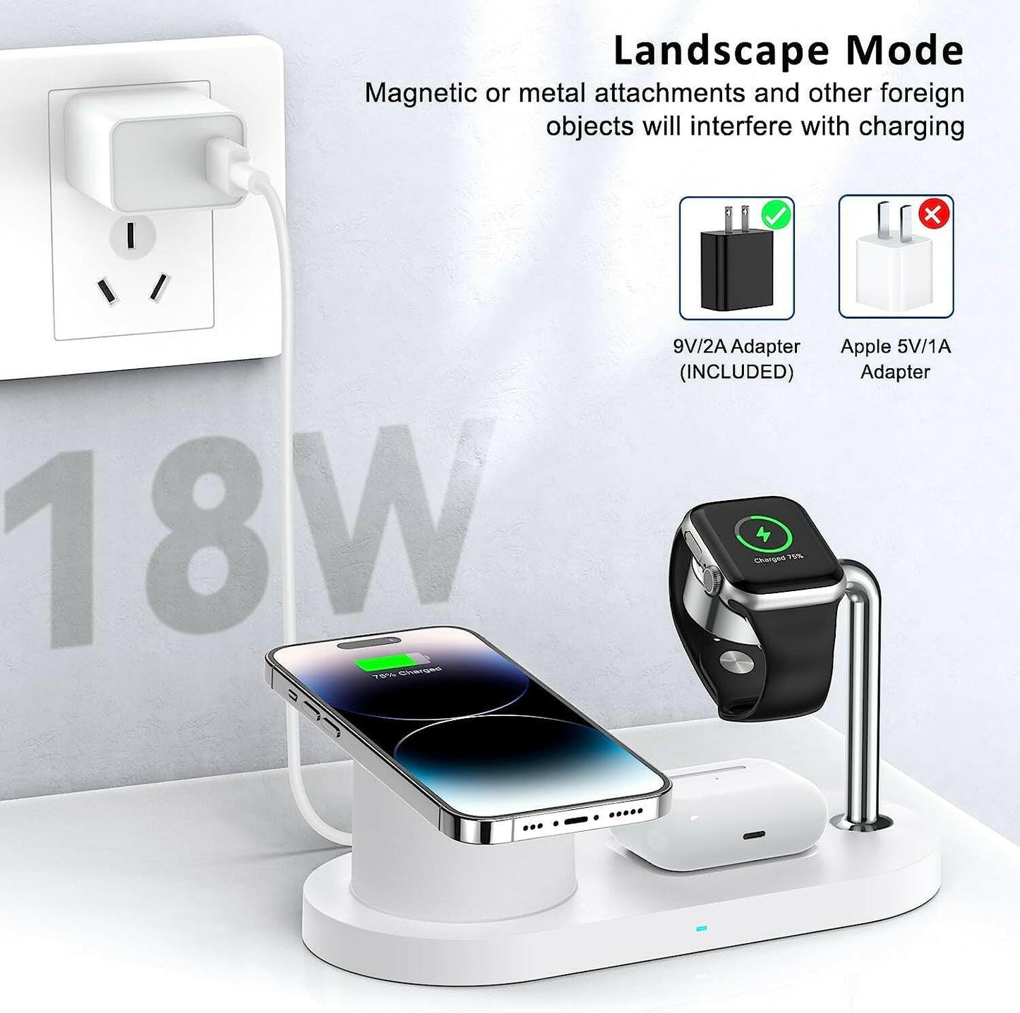 . MagSafe 3-in-1 Wireless Charger – 15W Fast Charging Black - GoTypical